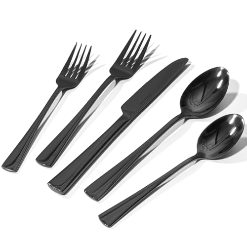 18 10 Flatware set for 4 (Black / 20-Piece)