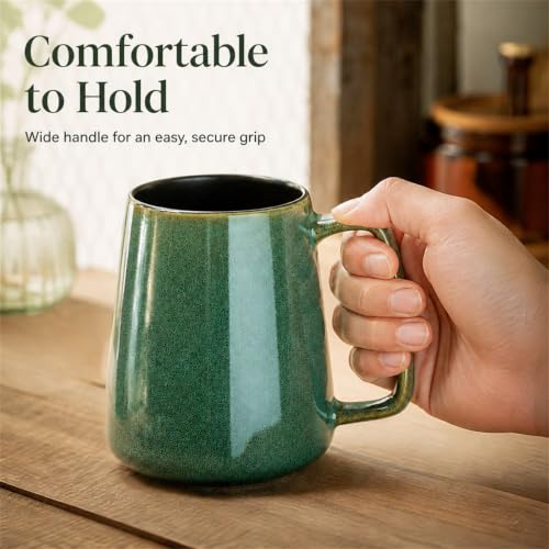 Extra Large Tall Coffee Mugs with Handle (24 oz-Blue&Green)