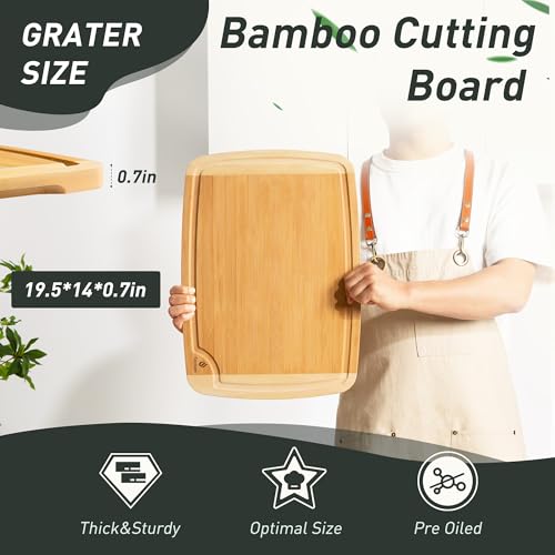 Bamboo Cutting Board Set Non Slip Feet Over Sink Acrylic Counter Lip Glass Plastic Smart Clear Countertop Marble Organizer Engraved Holder Flexible Round Black Stone Thin Bar White Commercial Metal (1 Pack / Two-Tone Bamboo)