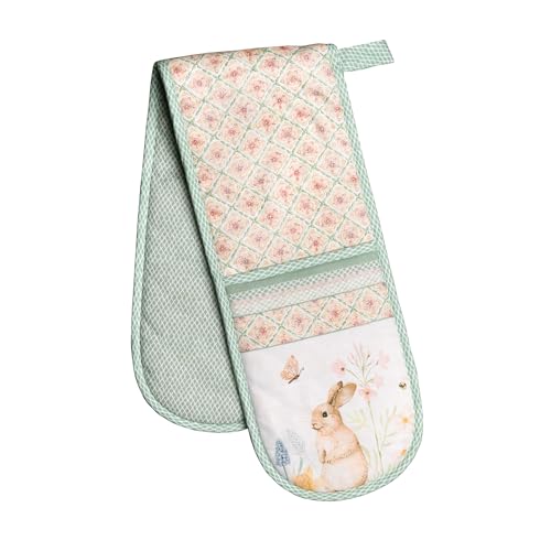 Double Oven Mitts 100% Cotton Double Oven Glove (076 - Easter Dew / 7" x 35" (Double Oven Mitt))