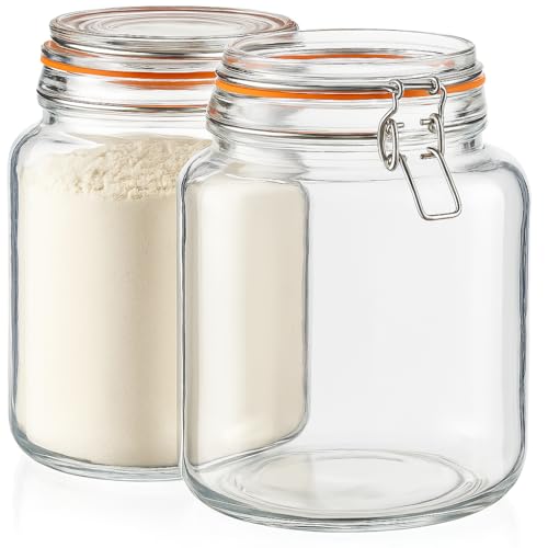 Half Gallon Glass Large Mason Jars with Airtight Lid (1/2 Gallon)
