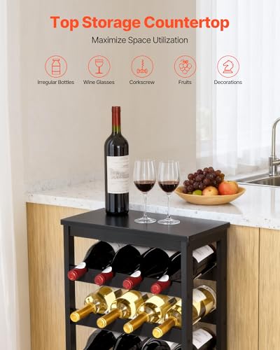 24 Bottle Detachable Wine Rack (Black / 24 Bottle)