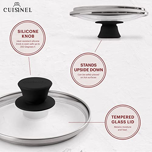 Glass Lid - 6"-inch/15.24-cm/158mm - Compatible with Lodge - Fully Assembled Tempered Replacement Cover - Oven Safe for Skillets Pots Pans - For Any Cookware: Cast Iron, Stainless, Non-Stick (6" Round / Black Knob)