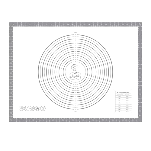 Pastry Dough Mat Silicone Baking Mats for Rolling Out Dough (Gray / 24"L x 32"W)
