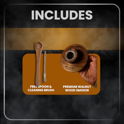 Premium Walnut Wood Cocktail Smoker. Great for Whiskey & Old Fashion. Coated in Safe Food Natural Beeswax (Smoker Only)