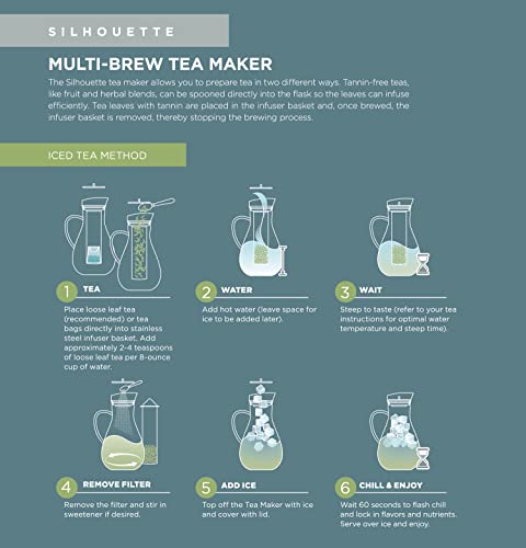 Large Multi Brew Glass Teapot + Kettle + Pitcher ((68 OZ / 2.0 L / 8 CUPS))