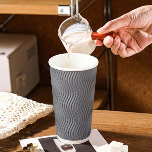 50 Pack 20 oz Coffee Cups Disposable Insulated Paper Cup Gray (Gray / 20 oz-50)