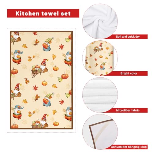 Thanksgiving Gnome Kitchen Towels and Oven Mitts Set (Thanksgiving)