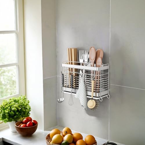 Utensil Holder (Silver / 3 Grids)