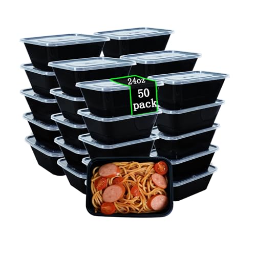 24oz to go square Food Containers (50 piece single grid square box)