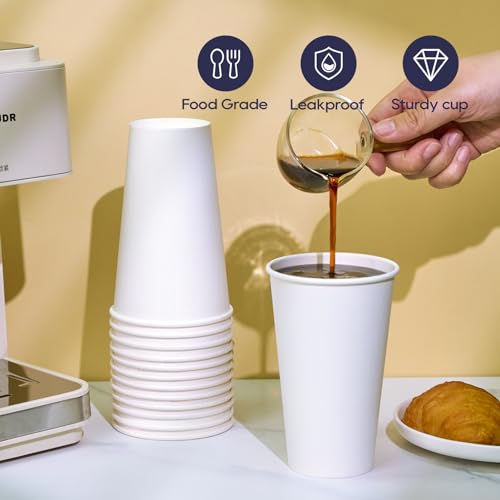 1000 pack Paper Cups 16 oz (white-16oz)