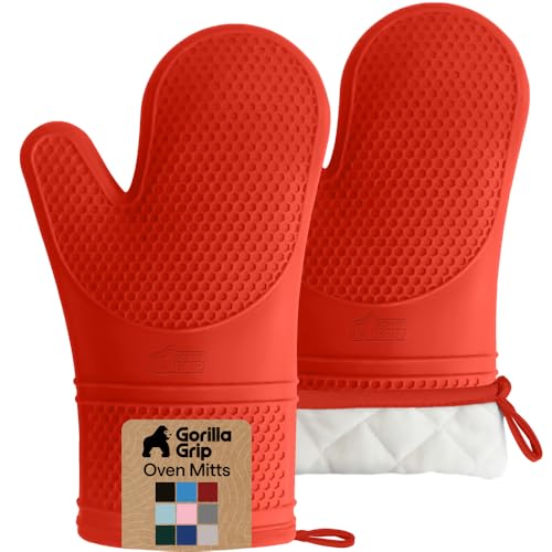 Silicone Oven Mitts (Coral / 12.5" Oven Mitts)