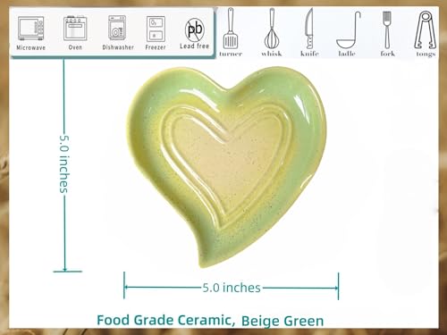 Ceramic Spoon Rest for Stove Top (Yellow Green)