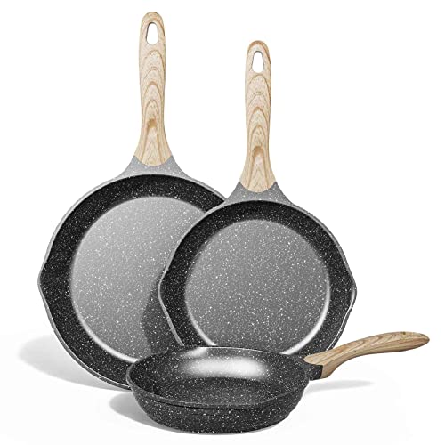 8 & 9.5 & 10 Inch Nonstick Frying Pan Sets for Cooking (3 Count)