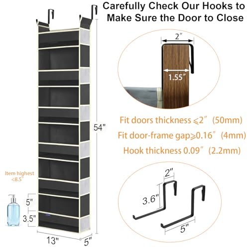 Over The Door Hanging Organizer 6 (Black / 6-shelf)