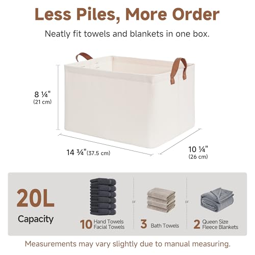 Fabric Storage Bins (Natural Color / 14 ¾" L x 10 ¼" W x 8 ¼" H)