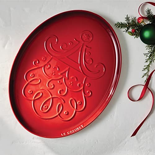 Stoneware Oval Santa Cookie Platter
