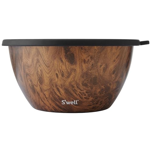 Stainless Steel Salad Bowl Kit XL 184oz (Teakwood / 184oz)