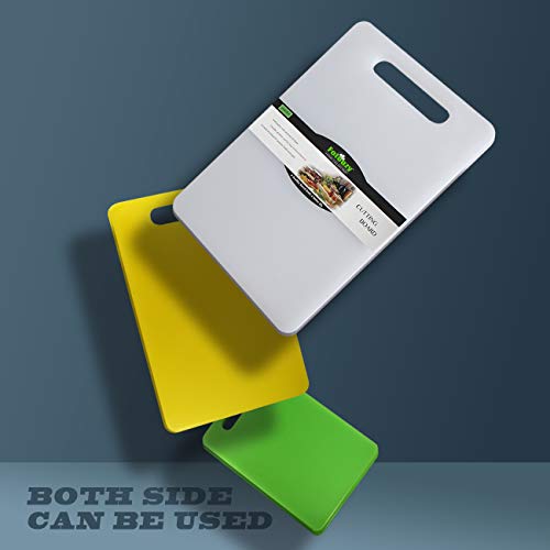 Plastic Utility Cutting Board with Handles (White)