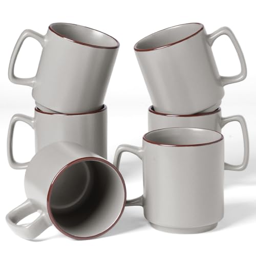 Coffee Mugs Set of 6 (Light Gray / 6pcs)