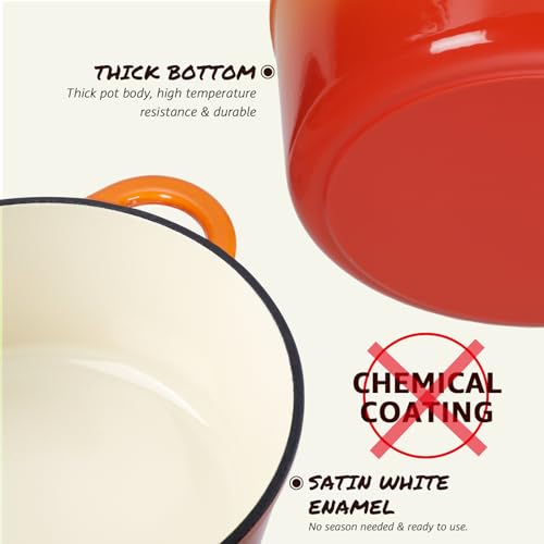 Enameled Cast Iron Dutch Oven (7 Quart / Pumpkin)