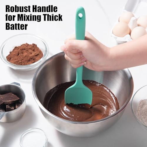 600°F Heat Resistant Silicone Large Spoon (11.4in (Spoon Spatula) / Aqua Sky)