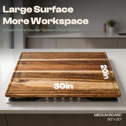 Acacia Wood Cutting Board (30"L x 20"W)