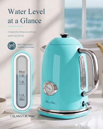 61oz Electric Kettle with Thermometer (Coastal Blue)
