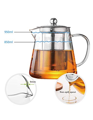 Glass Teapot with Infuser Tea Pot 950ml (32 fl oz)