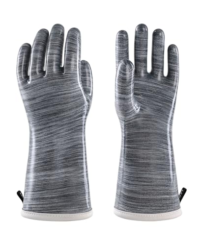 wahoo 12 Inch Liquid Silicone Oven Mitts (Gray / M/8)
