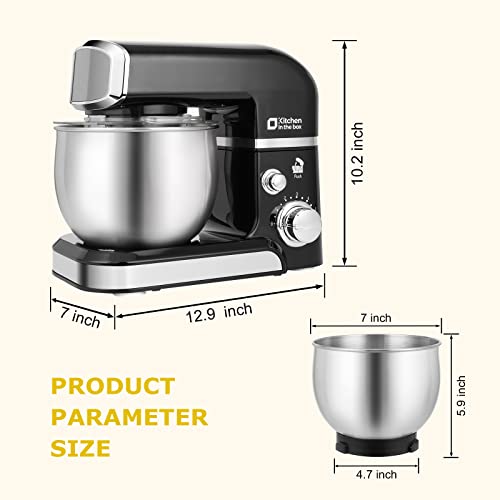 Stand Mixer 3.2Qt Small Electric Food Mixer (Black)