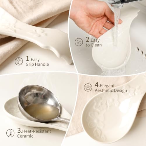 Spoon Rest for Stove Top (Floral Embossing)