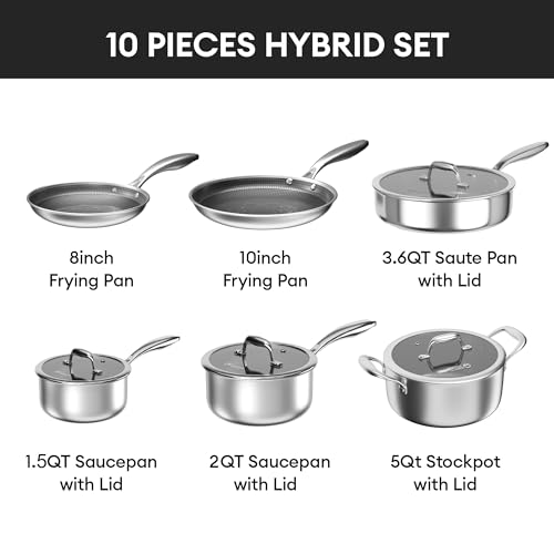 10pcs Pots and Pans Set Non Stick