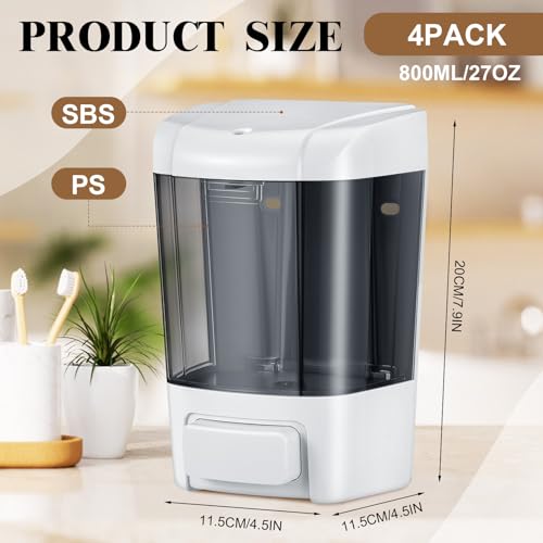 4 Pcs Wall Mounted Soap Dispenser (4 Count)