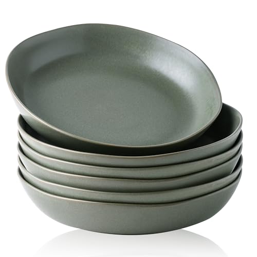 9.75'' Large Ceramic Pasta Bowls (Reactive Glaze / Set of 6)