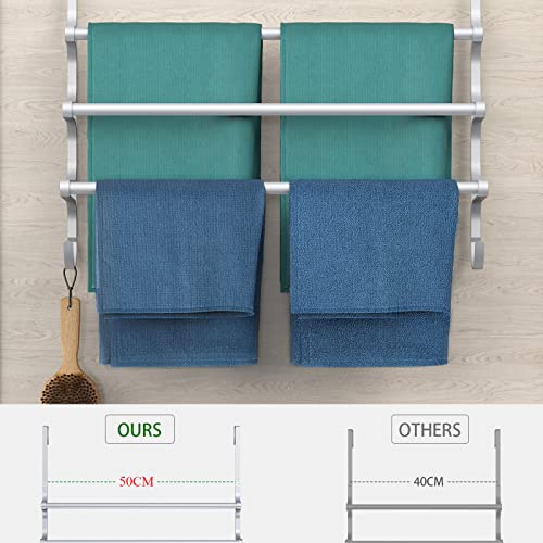 Over The Door Towel Rack (20.27"L / Silver Gray)