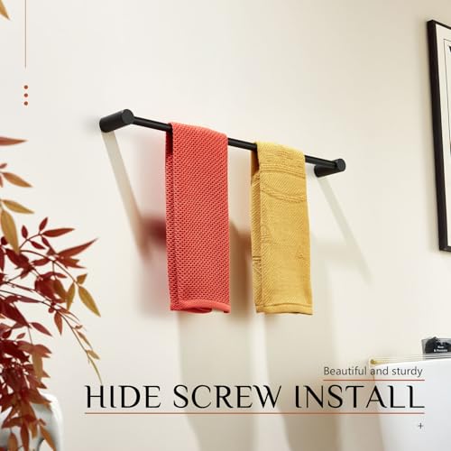 Towel Bar Black Bathroom Towel Rack Wall Mounted 24 (Matte Black / 24-Inch)