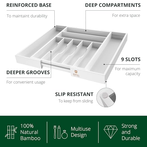 Luxury Bamboo Kitchen Drawer Organizer