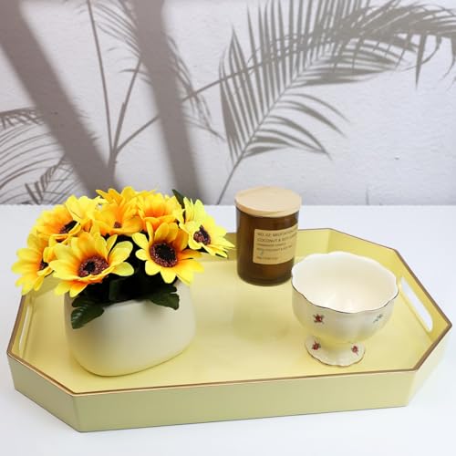 Yellow Plastic Serving Tray for Ottoman (C8 Yellow / 15.7" x 10.2" x 1.6")