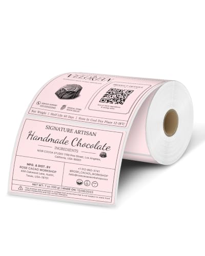 4x3 Inch Thermal Labels (4"x3" / Pink)