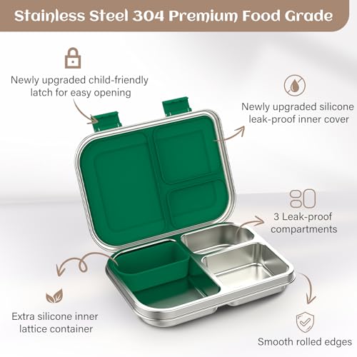 Stainless Steel Bento Box Kids (Green)