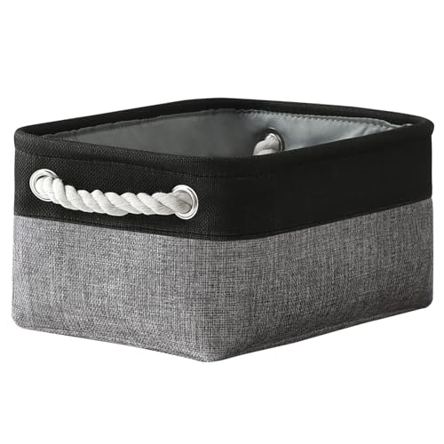Storage Basket for Organizing (Black&Grey / Small -11.8Lx7.9Wx5.2H)