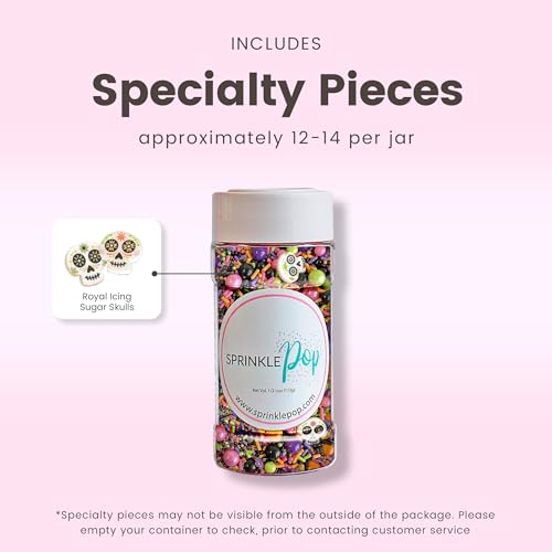 Dia De Los Muertos Sprinkle Mix (Black, Pink, Purple, Lime, Orange)