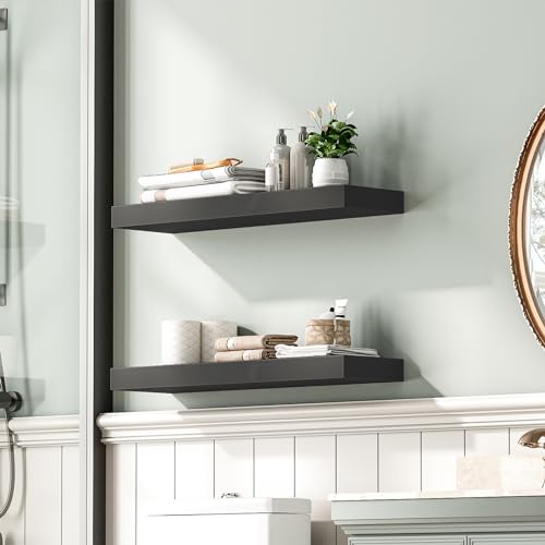 Floating Shelves for Wall (Black / 23.6 Inches)