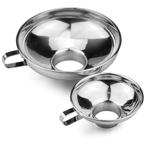 Stainless Steel Food Canning Funnels for Kitchen Use (2 Count)