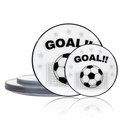 20 White Plastic Soccer Plates (20 Pieces / White)