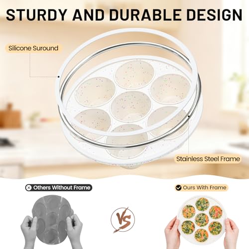 Silicone Air Fryer Muffin Pan with Reinforced Frame (Standard: 7 Cups)
