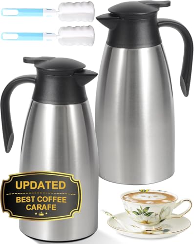70Oz Thermal Coffee Carafe for keeping hot (Silver/Silver / 2× 70 Ounces)