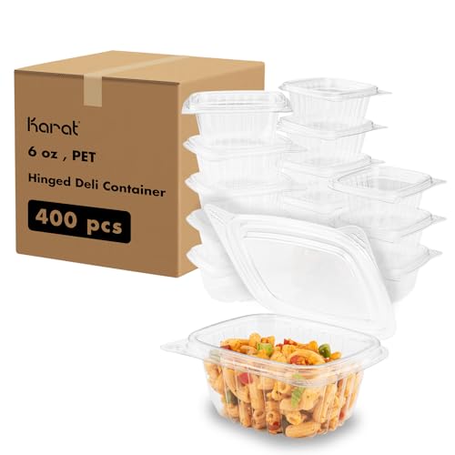 6oz PET Clear Clamshell Deli Containers (400 Count)