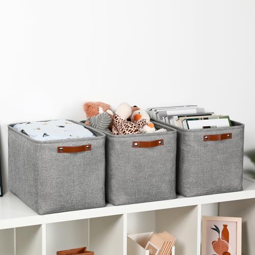 Large Storage Baskets (Grey / XL-16"x 12"x12")